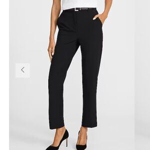 Editor Studio Stretch Twill Super High Waist Straight Ankle Pant Black